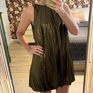 Elegant Metallic Mini Dress that sparkles and shines!